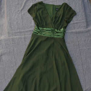 Green Chiffon Midi Dress